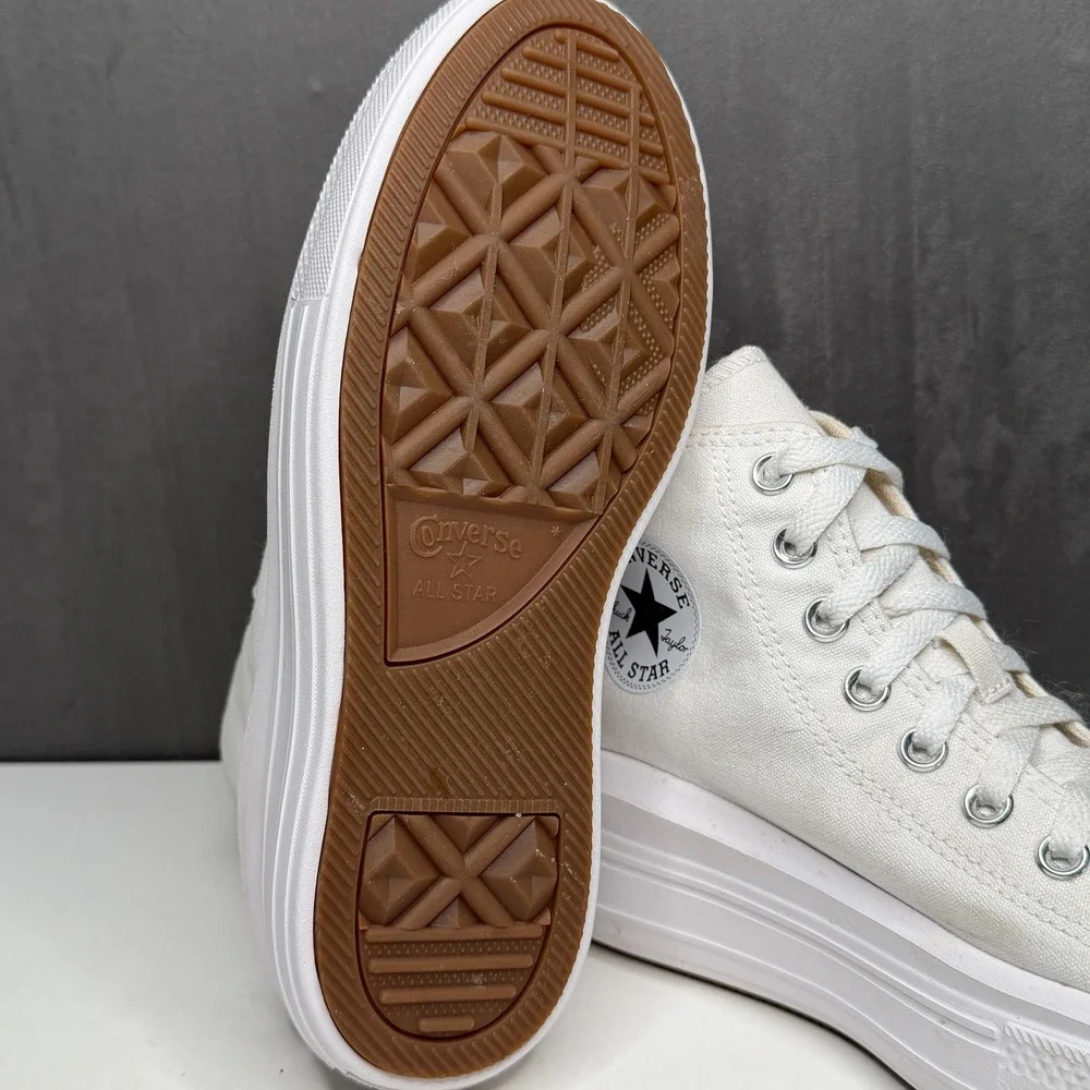 Converse Chuck Taylor All Star Move Hi Women 8 White Platform Sneakers 568498C - Picture 6 of 8